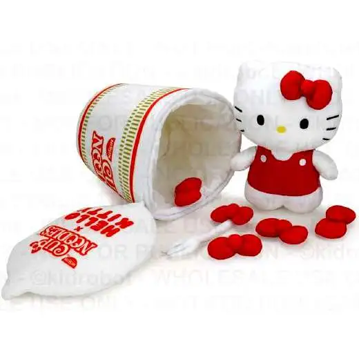 Sanrio Nissin Cup Noodles Hello Kitty with Fork & Bow 12-Inch Interactive Plush