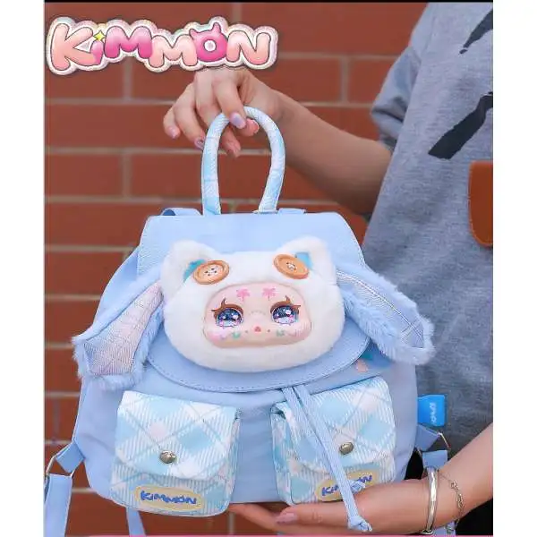 Kimmon Spring Fields Newborn Sky Blue 10-Inch Vinyl Plush Face Backpack