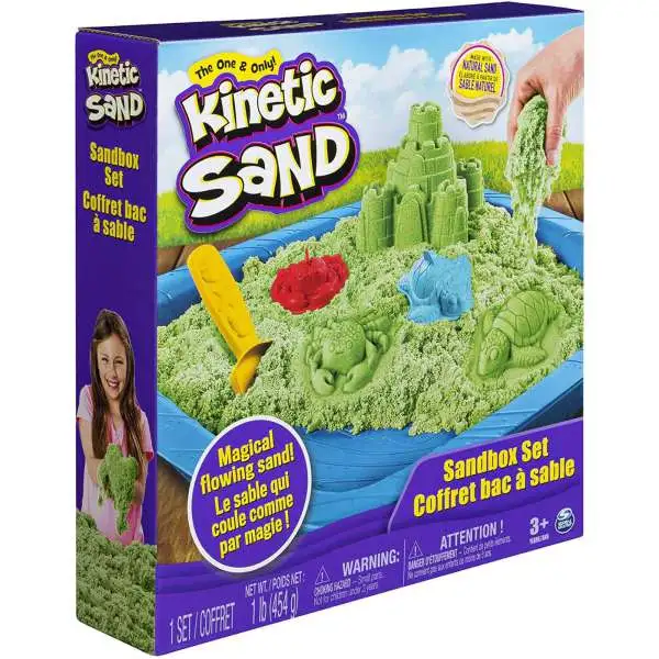 Kinetic Sand GREEN Sandbox Set [Damaged Package]