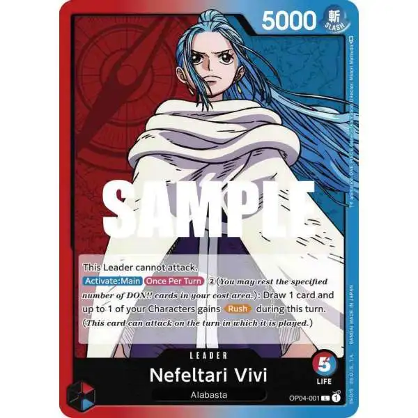 One Piece Trading Card Game Kingdoms of Intrigue Leader Nefeltari Vivi OP04-001