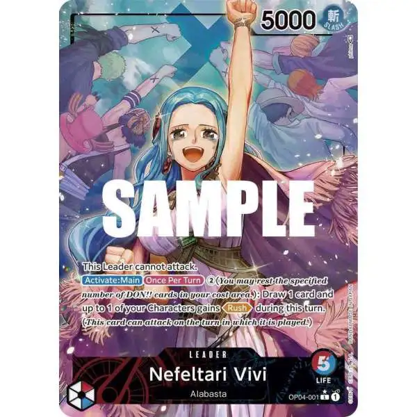 One Piece Trading Card Game Kingdoms of Intrigue Leader Nefeltari Vivi OP04-001 [Alternate Art]