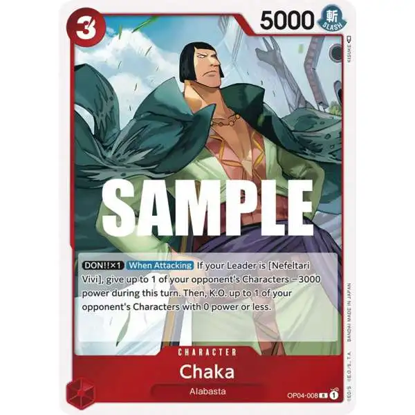 One Piece Trading Card Game Kingdoms of Intrigue Rare Chaka OP04-008