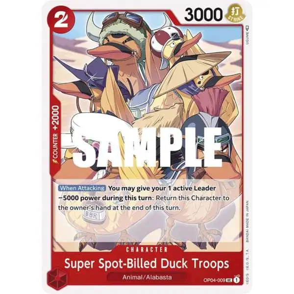 One Piece Trading Card Game Kingdoms of Intrigue Uncommon Super Spot-Billed Duck Troops OP04-009