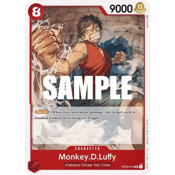 One Piece Trading Card Game Kingdoms of Intrigue Uncommon Monkey D. Luffy OP04-014