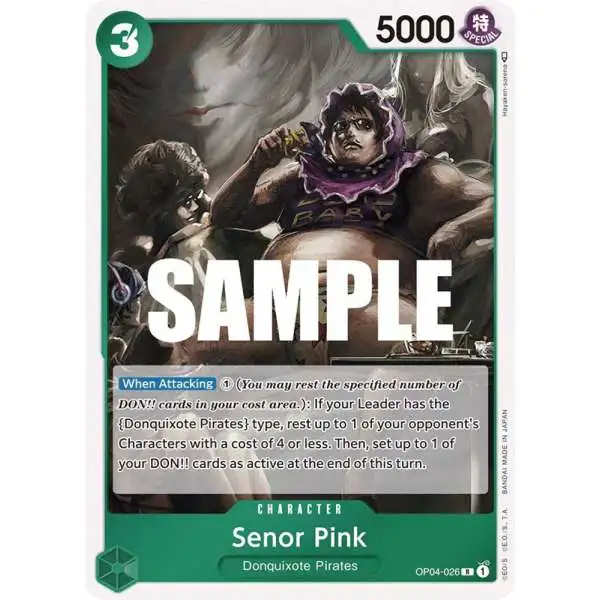 One Piece Trading Card Game Kingdoms of Intrigue Rare Senor Pink OP04-026