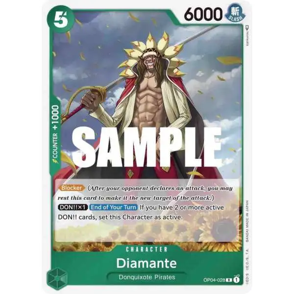 One Piece Trading Card Game Kingdoms of Intrigue Rare Diamante OP04-028
