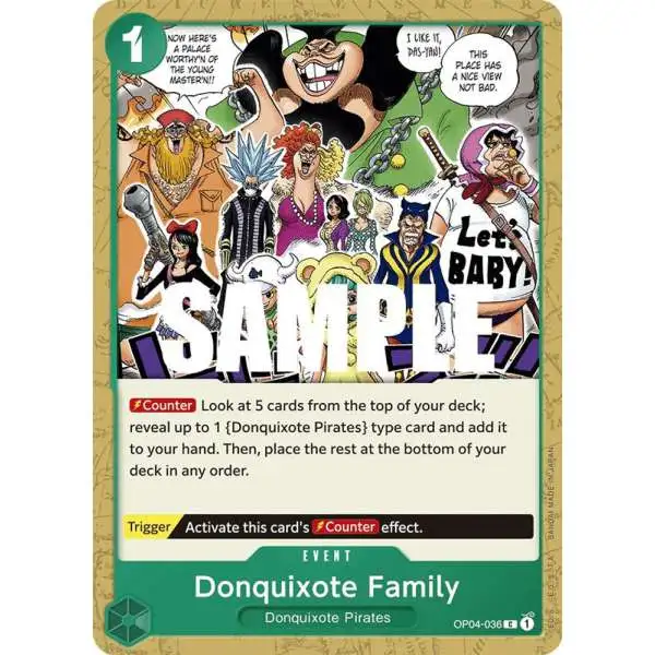 One Piece Trading Card Game Kingdoms of Intrigue Common Donquixote Family OP04-036