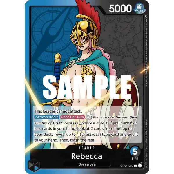 One Piece Trading Card Game Kingdoms of Intrigue Leader Rebecca OP04-039