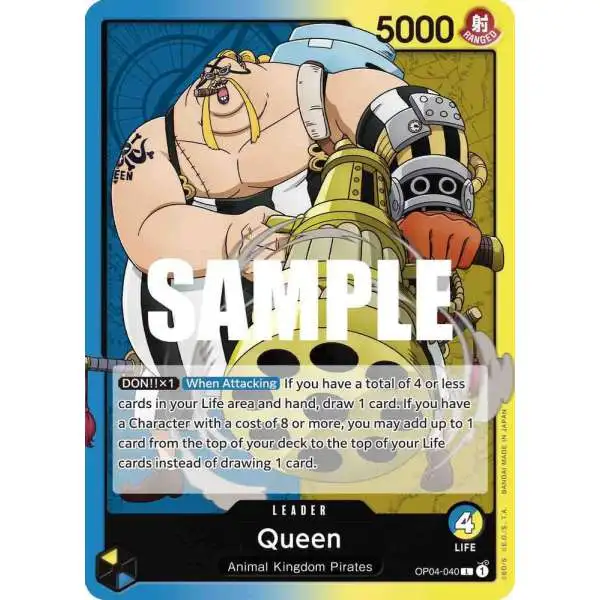 One Piece Trading Card Game Kingdoms of Intrigue Leader Queen OP04-040