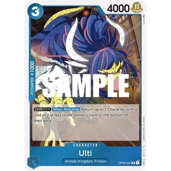 One Piece Trading Card Game Kingdoms of Intrigue Rare Ulti OP04-043