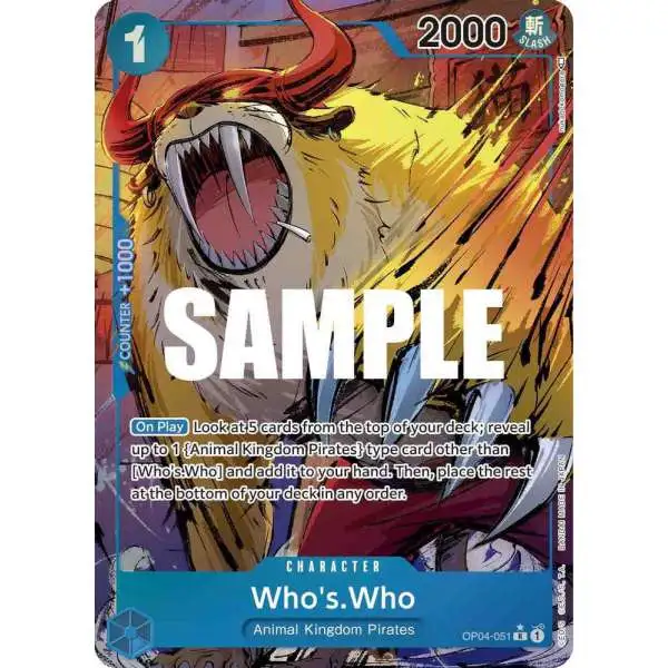 One Piece Trading Card Game Kingdoms of Intrigue Rare Who's.Who OP04-051 [Alternate Art]