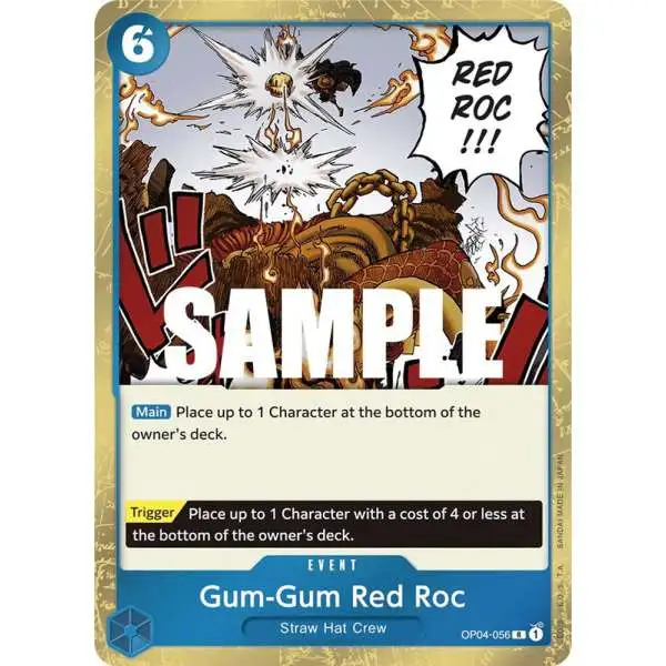One Piece Trading Card Game Kingdoms of Intrigue Rare Gum-Gum Red Roc OP04-056