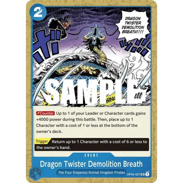 One Piece Trading Card Game Kingdoms of Intrigue Uncommon Dragon Twister Demolition Breath OP04-057