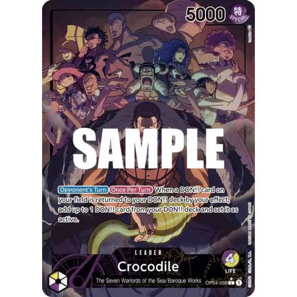 One Piece Trading Card Game Kingdoms of Intrigue Leader Crocodile OP04-058 [Alternate Art]