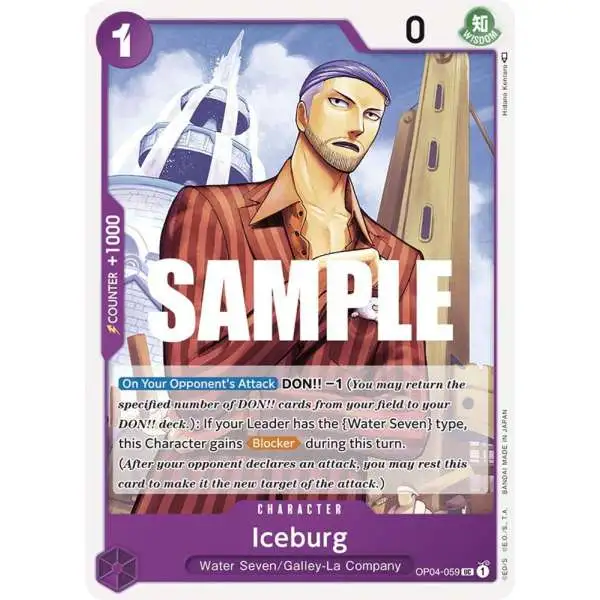 One Piece Trading Card Game Kingdoms of Intrigue Uncommon Iceburg OP04-059