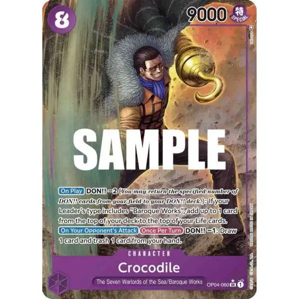 One Piece Trading Card Game Kingdoms of Intrigue Super Rare Crocodile OP04-060 [Alternate Art]