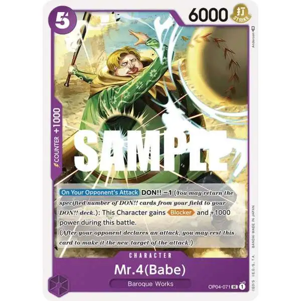 One Piece Trading Card Game Kingdoms of Intrigue Uncommon Mr.4 OP04-071 [Babe]