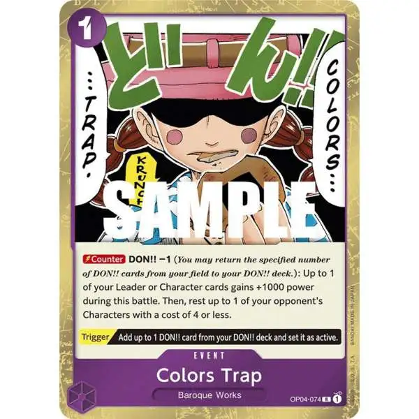 One Piece Trading Card Game Kingdoms of Intrigue Rare Colors Trap OP04-074