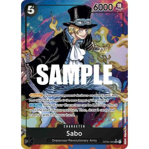 One Piece Trading Card Game Kingdoms of Intrigue Super Rare Sabo OP04-083 [Alternate Art]