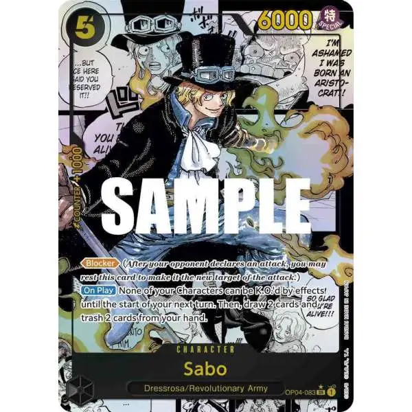 One Piece Trading Card Game Kingdoms of Intrigue Super Rare Sabo OP04-083 [Alternate Art Manga]