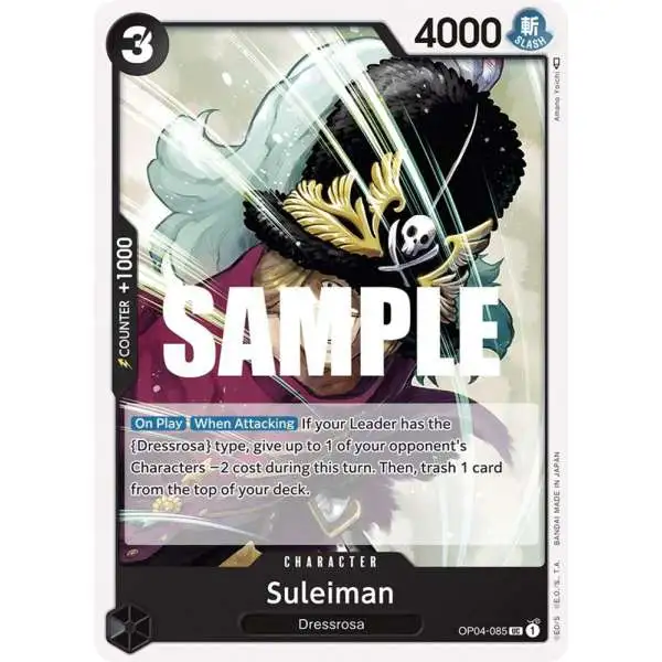 One Piece Trading Card Game Kingdoms of Intrigue Uncommon Suleiman OP04-085