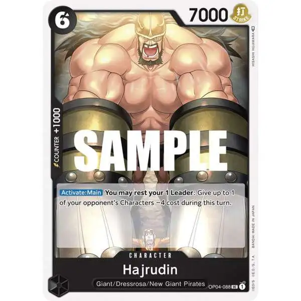 One Piece Trading Card Game Kingdoms of Intrigue Uncommon Hajrudin OP04-088