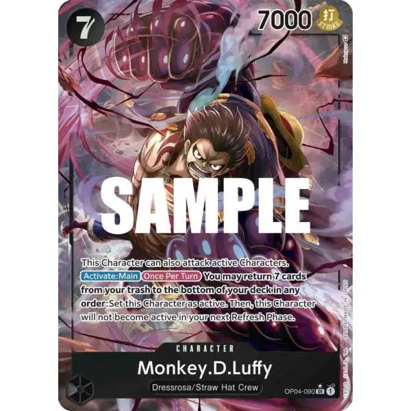 One Piece Trading Card Game Kingdoms of Intrigue Super Rare Monkey D. Luffy OP04-090 [Alternate Art]