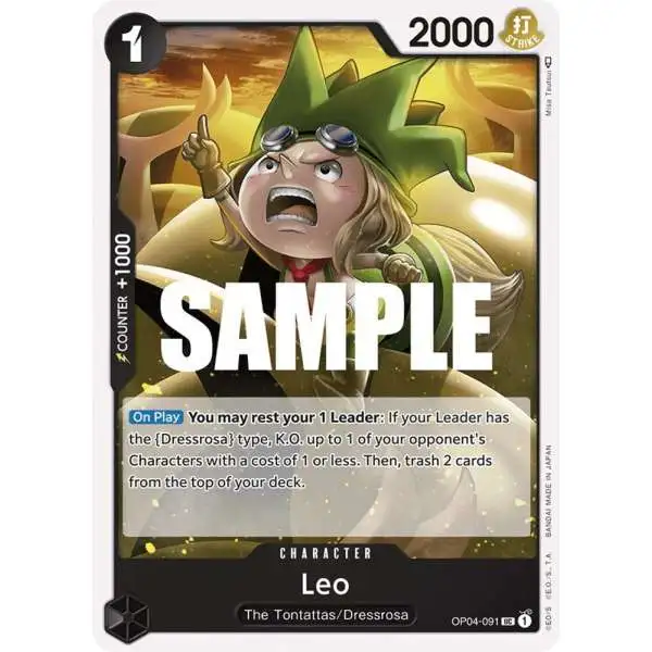 One Piece Trading Card Game Kingdoms of Intrigue Uncommon Leo OP04-091