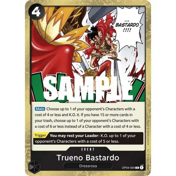One Piece Trading Card Game Kingdoms of Intrigue Rare Trueno Bastardo OP04-094