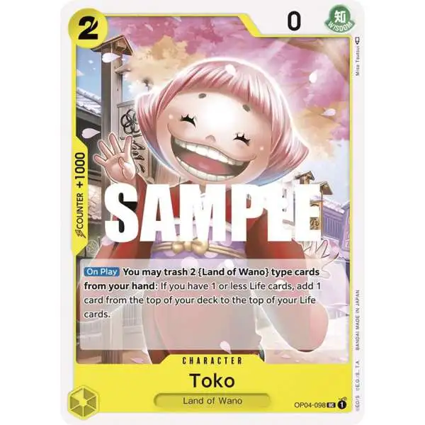 One Piece Trading Card Game Kingdoms of Intrigue Uncommon Toko OP04-098