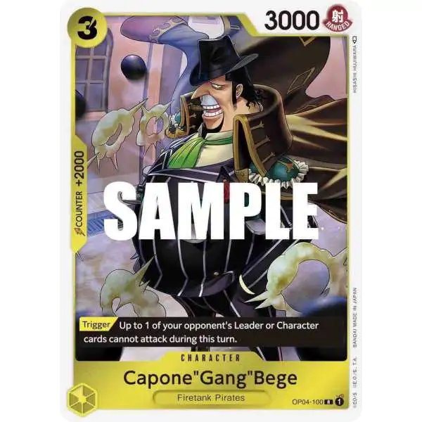 One Piece Trading Card Game Kingdoms of Intrigue Rare Capone "Gang" Bege OP04-100