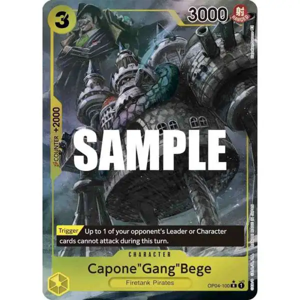 One Piece Trading Card Game Kingdoms of Intrigue Rare CaponeGangBege OP04-100 [Alternate Art]