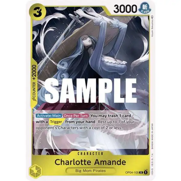 One Piece Trading Card Game Kingdoms of Intrigue Rare Charlotte Amande OP04-105