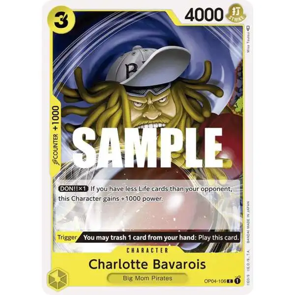 One Piece Trading Card Game Kingdoms of Intrigue Common Charlotte Bavarois OP04-106