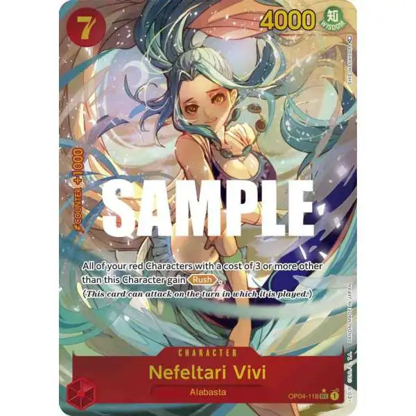 One Piece Trading Card Game Kingdoms of Intrigue Secret Rare Nefeltari Vivi OP04-118 [Alternate Art]