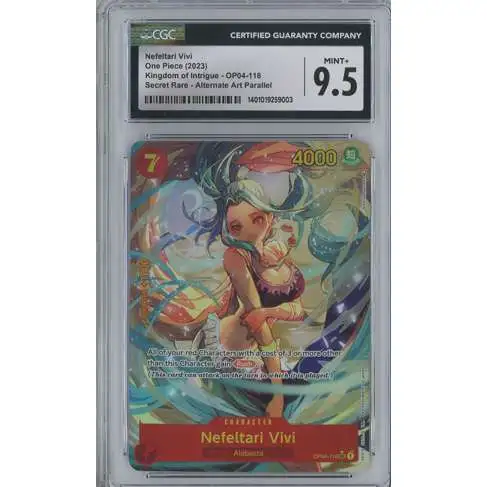 One Piece Trading Card Game Kingdoms of Intrigue Secret Rare Nefeltari Vivi OP04-118 [Alternate Art, CGC 9.5] [CGC 9.5]