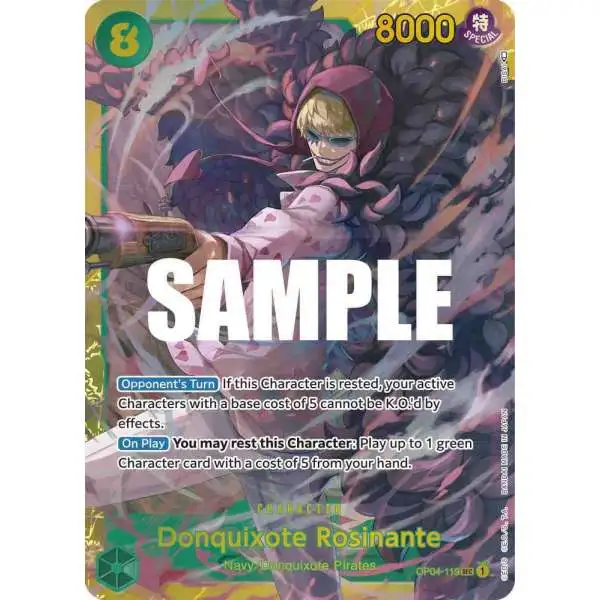 One Piece Trading Card Game Kingdoms of Intrigue Secret Rare Donquixote Rosinante OP04-119