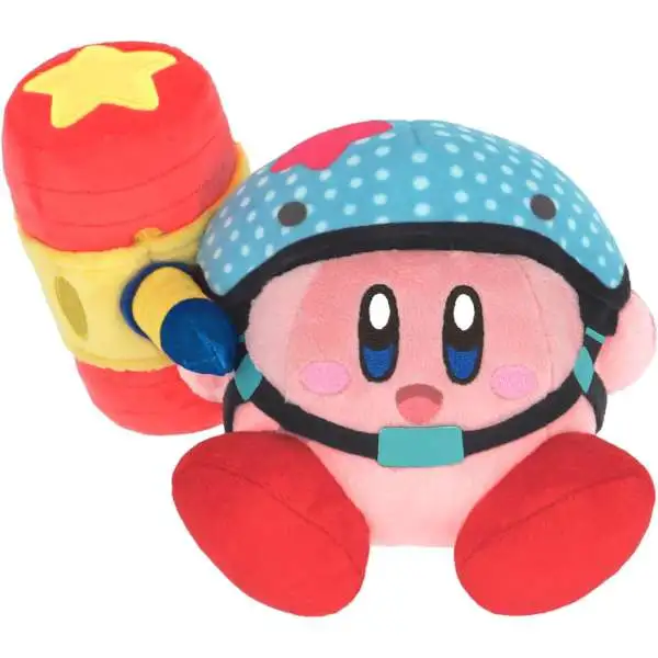 Kirby's Adventure Kirby 7-Inch Plush [Helmet & Toy Hammer]