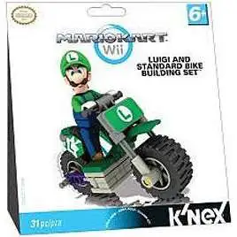 K'NEX Super Mario Mario Kart Wii Luigi & Standard Bike Set #380042 [Damaged Package]