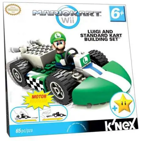 K'NEX Super Mario Mario Kart Wii Luigi & Standard Kart Set #38005