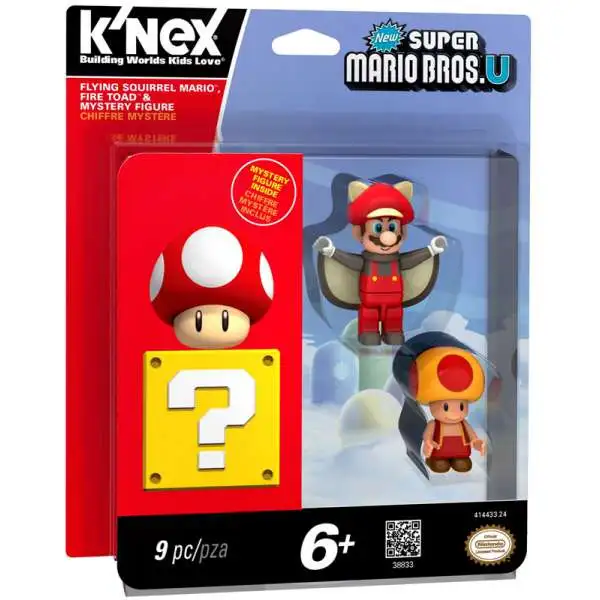 K'NEX New Super Mario Bros. U Flying Squirrel Mario, Fire Toad & Mystery Figure 3-Pack [Loose]