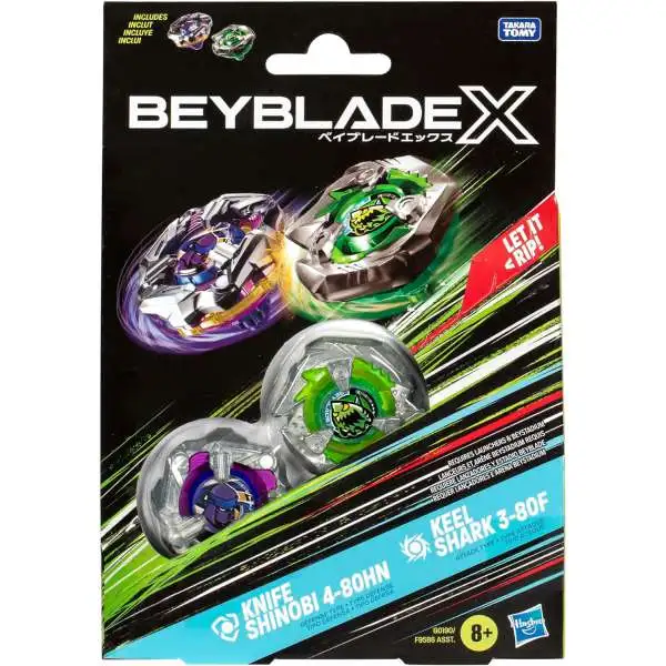 Beyblade X Knife Shinobi 4-80HN and Keel Shark 3-80F Dual Pack Set