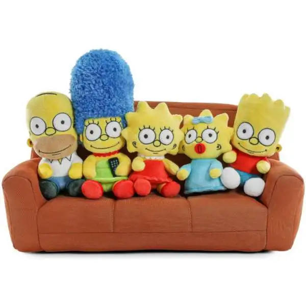 The Simpsons Homer, Marge, Bart, Lisa & Maggie On Couch Interactive Plush Family Set (Pre-Order ships August)