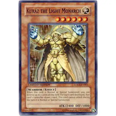 YuGiOh Trading Card Game Light of Destruction Special Edition Super Rare Kuraz the Light Monarch LODT-ENSE1