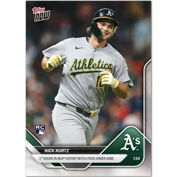 MLB Oakland A's 2025 NOW Baseball Nick Kurtz #464 [Rookie, 1st Rookie in History with 4 Homer Game!]