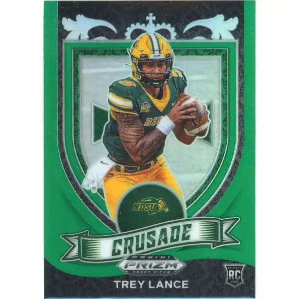 NFL 2021 Panini Prizm Draft Picks Green Trey Lance #164 [Rookie, Crusade]