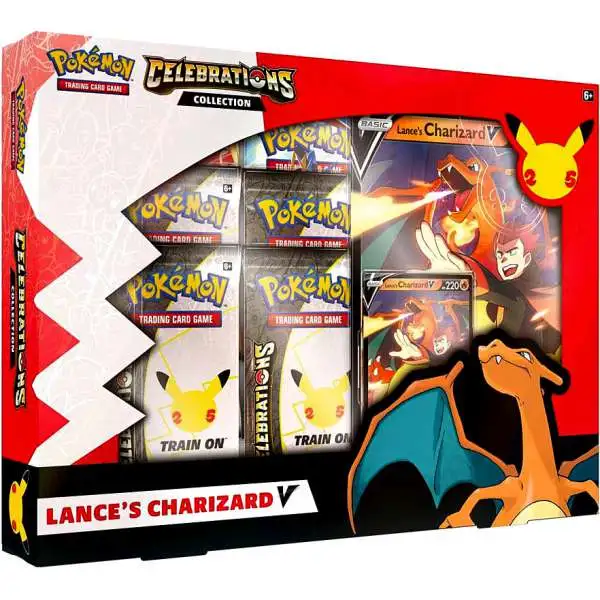 Pokemon Celebrations Lance's Charizard V Collection Box [4 Celebrations Booster Packs + 2 Additional B]