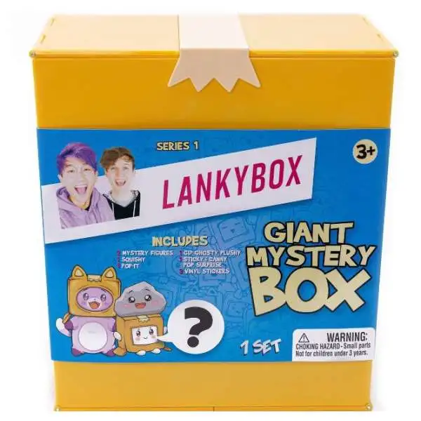 LankyBox Series 1 GIANT Mystery Box [2 Figures, 1 Plush, 1 Squishy, 1 Pop-It Fidget Toy & Boxy Case, Canny with Pop-Out Sticky & 3 Stickers]