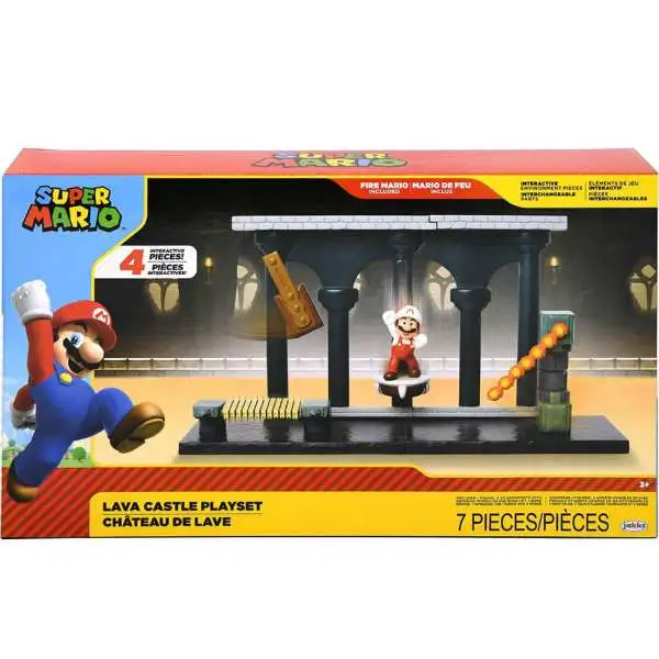 World of Nintendo Super Mario Lava Castle 2.5-Inch Playset [Fire Mario]