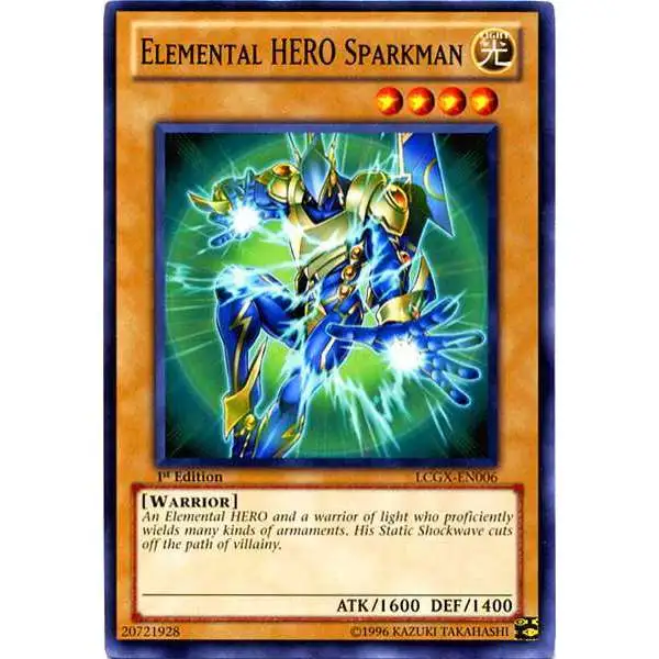 YuGiOh GX Trading Card Game Legendary Collection 2 Common Elemental HERO Sparkman LCGX-EN006